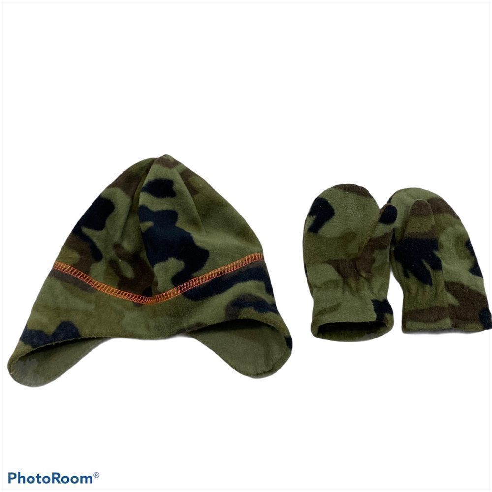 WonderKids Fleece Camo Hat and Mitten‎ Set OSFM